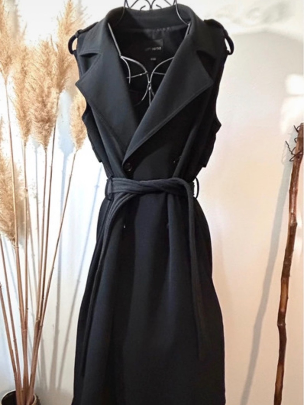 Loft Versa Crepe Drape Trench Vest